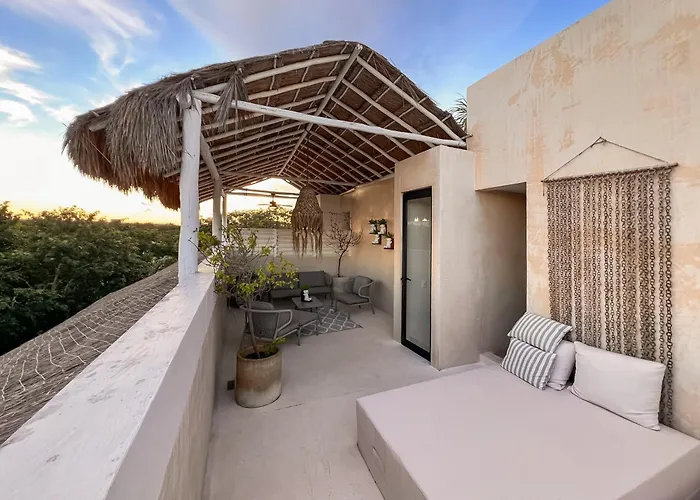 Stylish Mexican Interior Ph- Private Rooftop -gated Community Tulum Pueblo